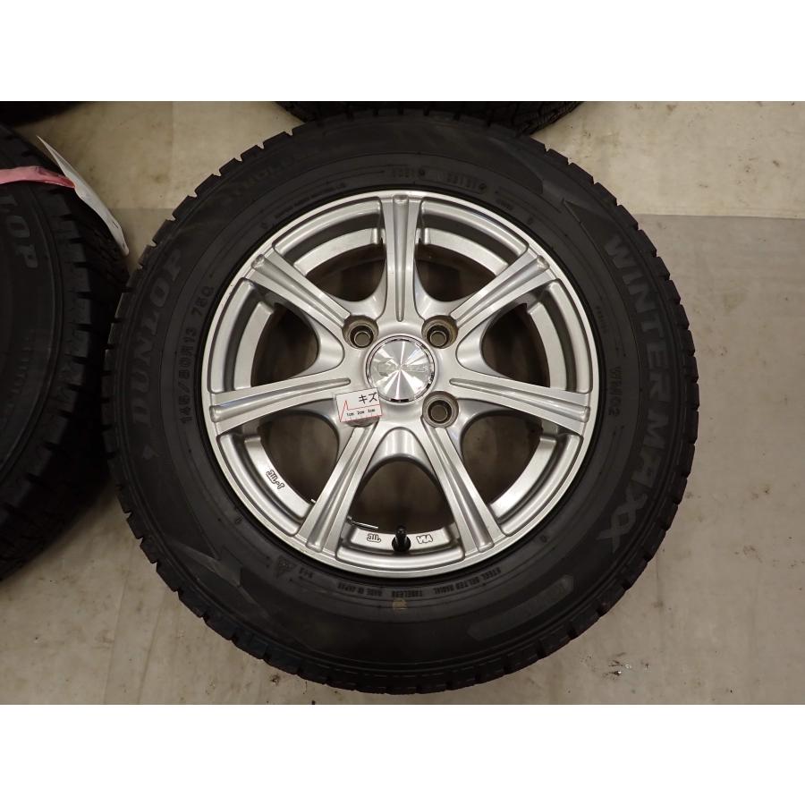 冬4本SET 会社宛 送料無料 145/80R13×4J 75Q ダンロップ WINTER MAXX WM02 2021年製 アルミ デイズ ワゴンR ウェイク N-BOX 特価 NO,I1980の画像