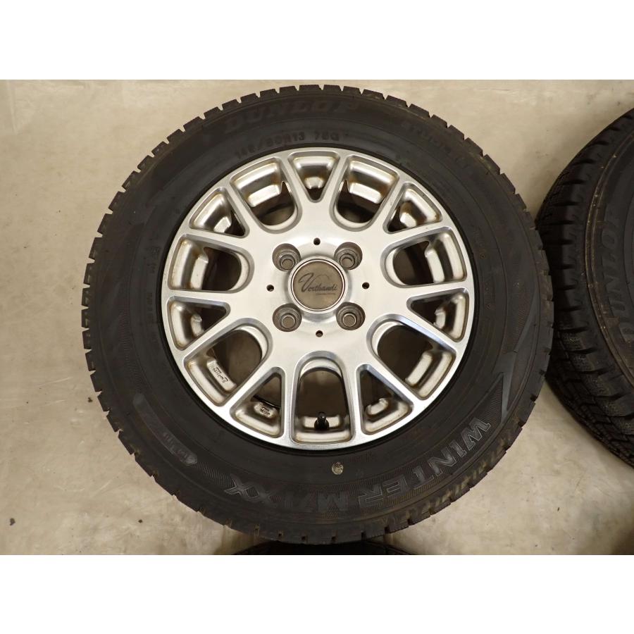 冬4本SET 会社宛 送料無料 145/80R13×4J 75Q ダンロップ WINTER MAXX WM02 2021年製 アルミ デイズ ワゴンR ウェイク N-BOX 特価 NO,I1981の画像