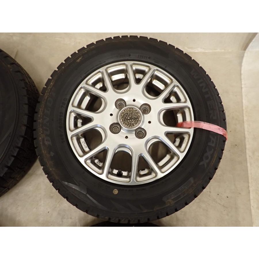 冬4本SET 会社宛 送料無料 145/80R13×4J 75Q ダンロップ WINTER MAXX WM02 2021年製 アルミ デイズ ワゴンR ウェイク N-BOX 特価 NO,I1981の画像