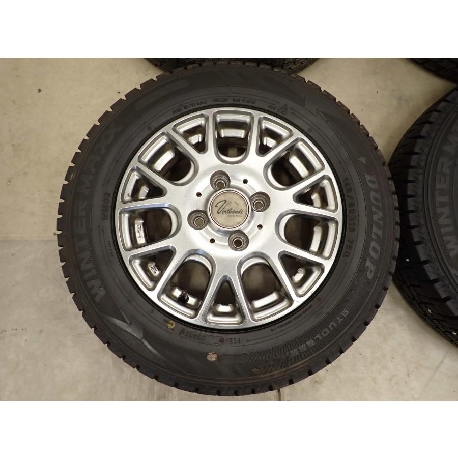 冬4本SET 会社宛 送料無料 145/80R13×4J 75Q ダンロップ WINTER MAXX WM02 2021年製 アルミ デイズ ワゴンR ウェイク N-BOX 特価 NO,I1981の画像