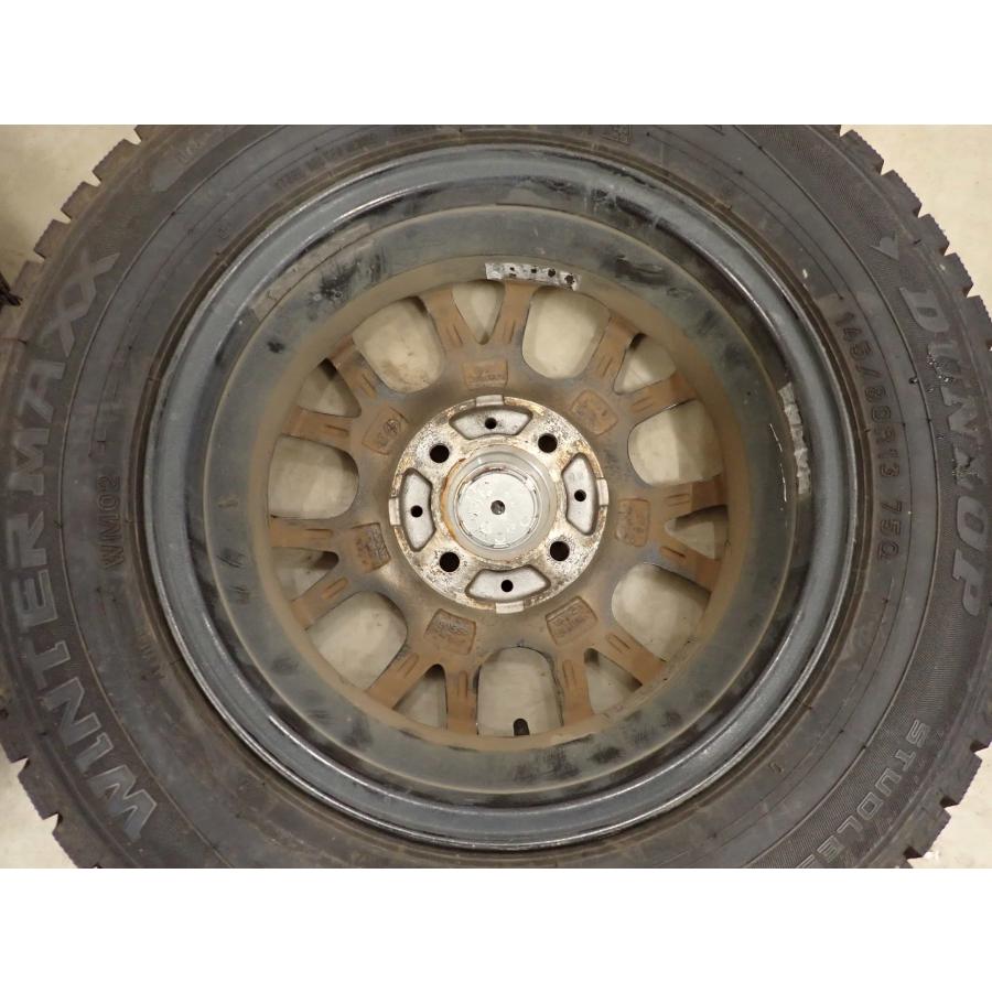 冬4本SET 会社宛 送料無料 145/80R13×4J 75Q ダンロップ WINTER MAXX WM02 2021年製 アルミ デイズ ワゴンR ウェイク N-BOX 特価 NO,I1981の画像