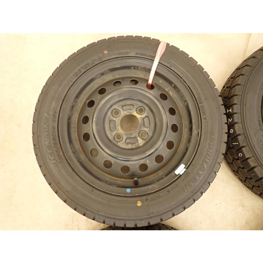 冬4本SET 会社宛 送料無料 155/65R14×4.5J 75Q グッドイヤー アイスナビ 7 2024年製 スチール ミラ ラパン タント ワゴンR 特価 NO,I2010の画像