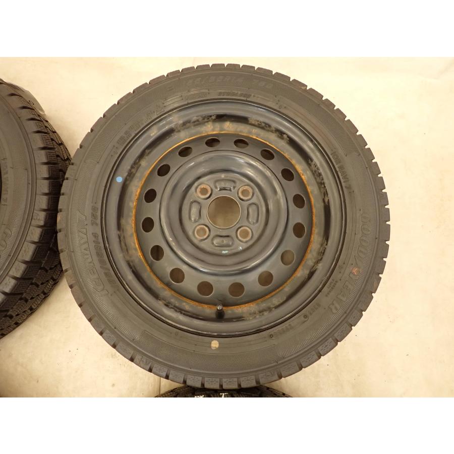 冬4本SET 会社宛 送料無料 155/65R14×4.5J 75Q グッドイヤー アイスナビ 7 2024年製 スチール ミラ ラパン タント ワゴンR 特価 NO,I2010の画像