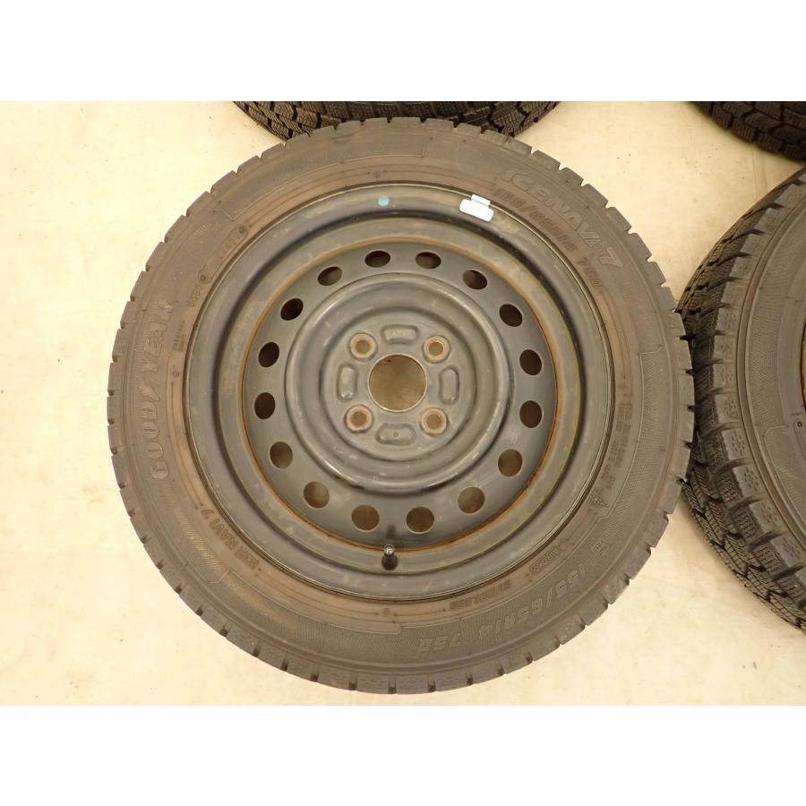 冬4本SET 会社宛 送料無料 155/65R14×4.5J 75Q グッドイヤー アイスナビ 7 2024年製 スチール ミラ ラパン タント ワゴンR 特価 NO,I2010の画像