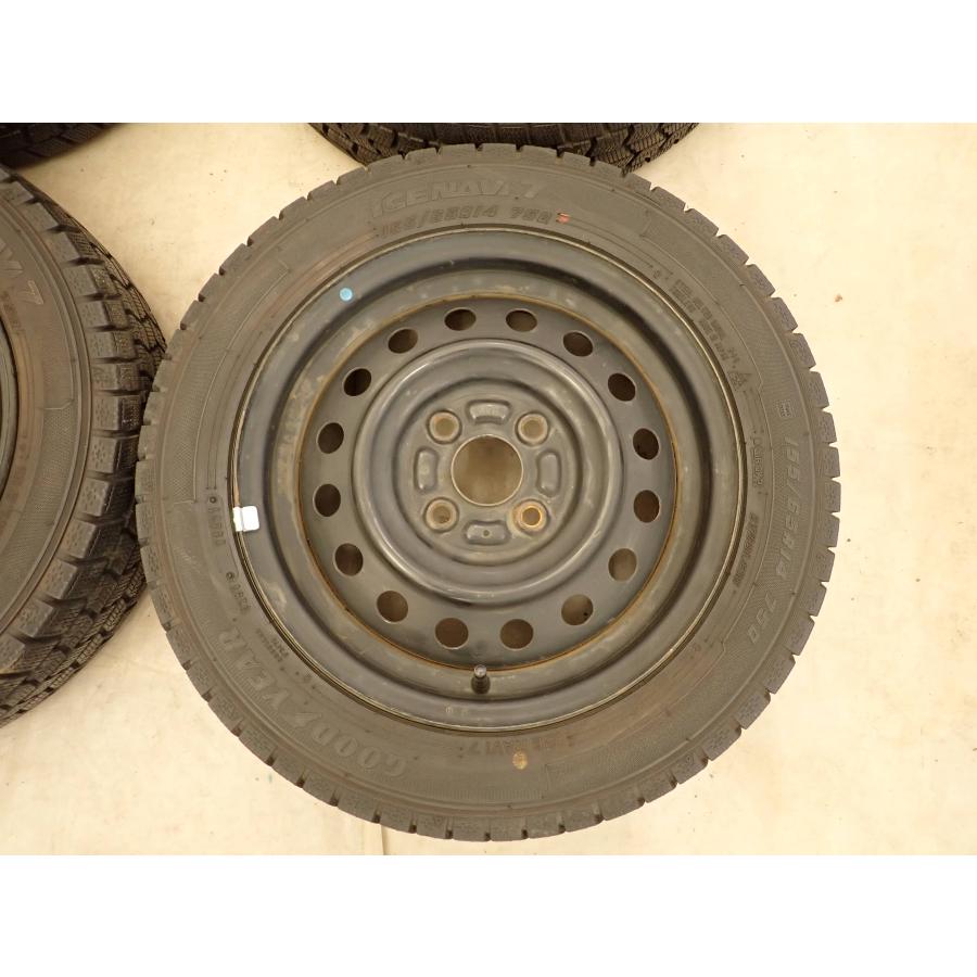 冬4本SET 会社宛 送料無料 155/65R14×4.5J 75Q グッドイヤー アイスナビ 7 2024年製 スチール ミラ ラパン タント ワゴンR 特価 NO,I2010の画像