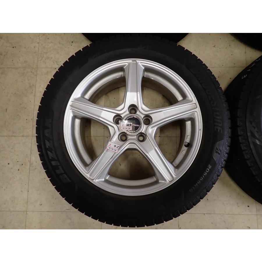 冬4本SET 会社宛 送料無料 205/55R16×6.5J 91Q ブリヂストン ブリザック VRX3 2021年製 アルミ プリウス インプレッサ レガシィ NO,I2513の画像