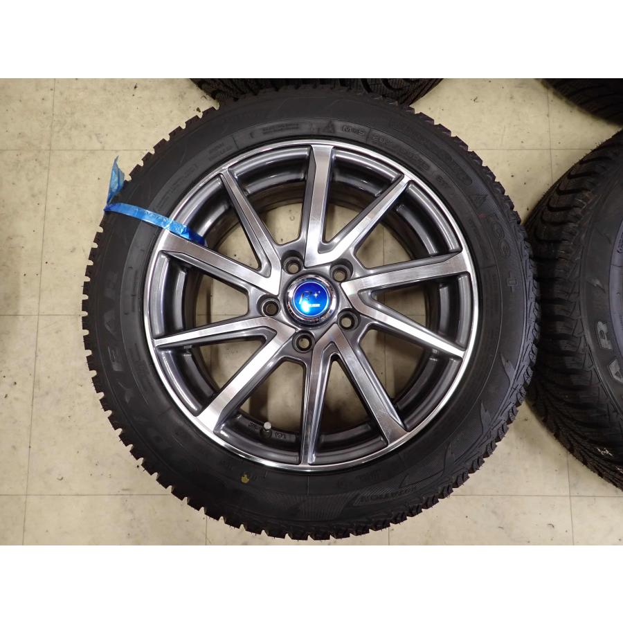 冬4本SET 会社宛 送料無料 205/55R16×6.5J 91T グッドイヤー UltraGrip ice+ 2021年製 アルミ レクサス IS オーリス アイシス NO,I2519の画像