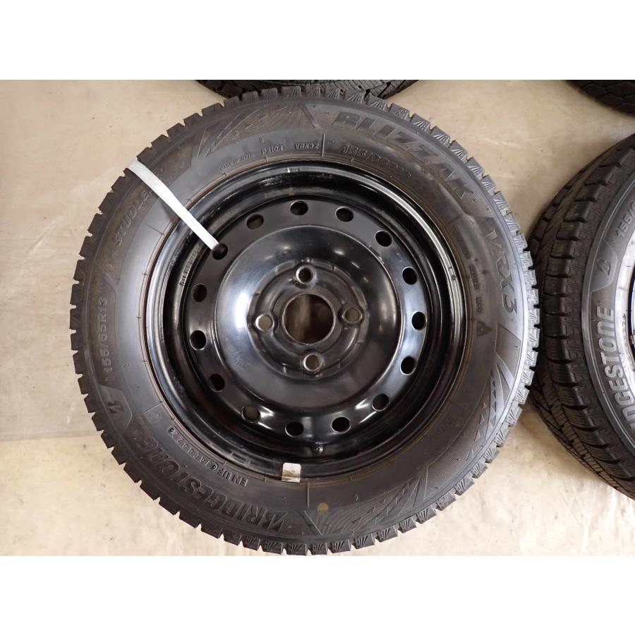 冬4本SET 会社宛送料無料 155/65R13×4J 73Q ブリヂストン ブリザック VRX3 2022年製 スチール アルト ワゴンR ラパン ekスポーツ NO,I3000の画像