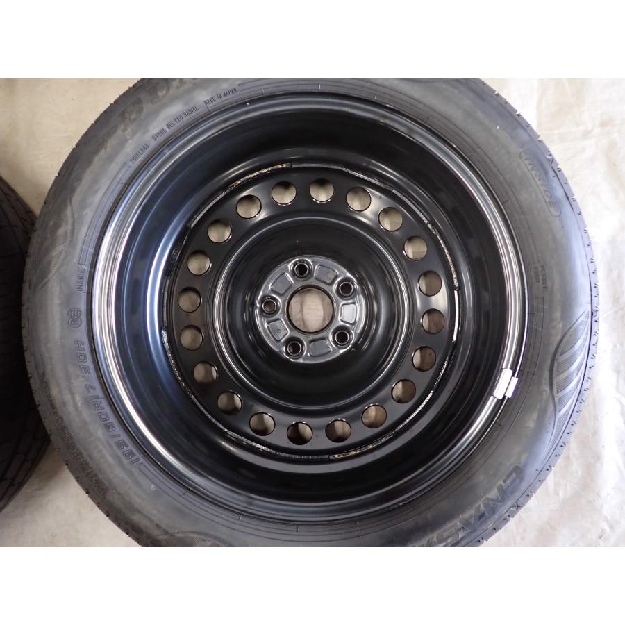 夏4本SET 会社宛 送料無料 195/60R17×6.5J 90H ダンロップ エナセーブ EC305+ 2025年製 トヨタ プリウス 60系 純正 スチール 鉄 NO,I3331の画像