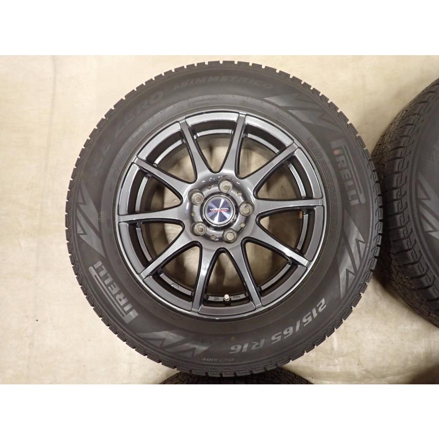 冬4本SET 会社宛送料無料 215/65R16×6.5J 98T ピレリ アイスゼロ アシンメトリコ 2023年製 アルミ エクストレイル ラッシュ 特価 NO,I3566の画像