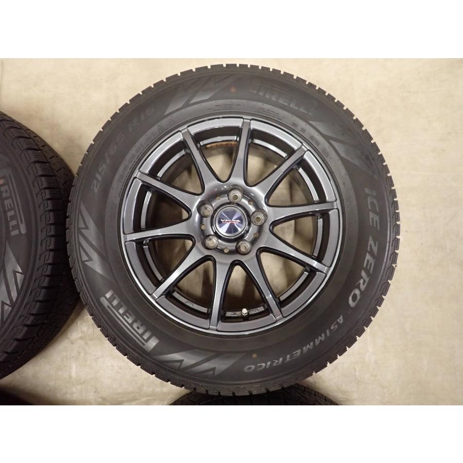 冬4本SET 会社宛送料無料 215/65R16×6.5J 98T ピレリ アイスゼロ アシンメトリコ 2023年製 アルミ エクストレイル ラッシュ 特価 NO,I3566の画像