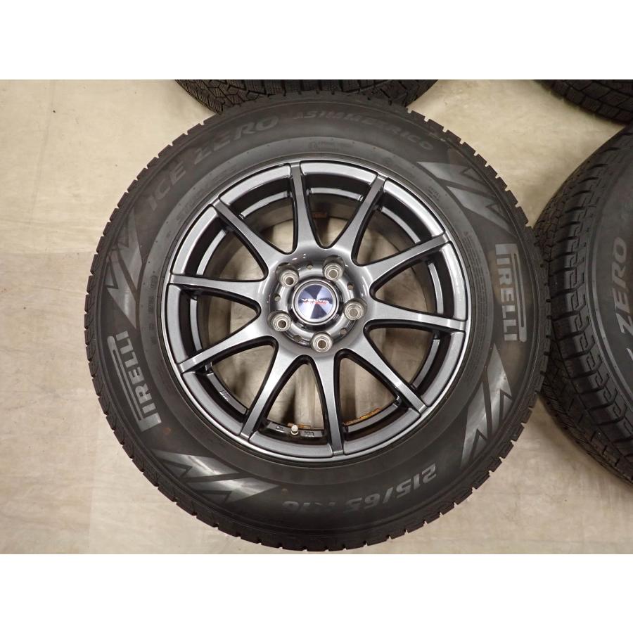 冬4本SET 会社宛送料無料 215/65R16×6.5J 98T ピレリ アイスゼロ アシンメトリコ 2023年製 アルミ エクストレイル ラッシュ 特価 NO,I3566の画像