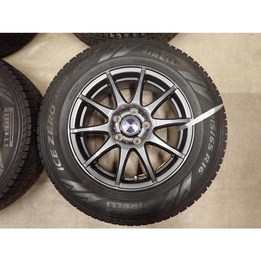 冬4本SET 会社宛送料無料 215/65R16×6.5J 98T ピレリ アイスゼロ アシンメトリコ 2023年製 アルミ エクストレイル ラッシュ 特価 NO,I3566の画像