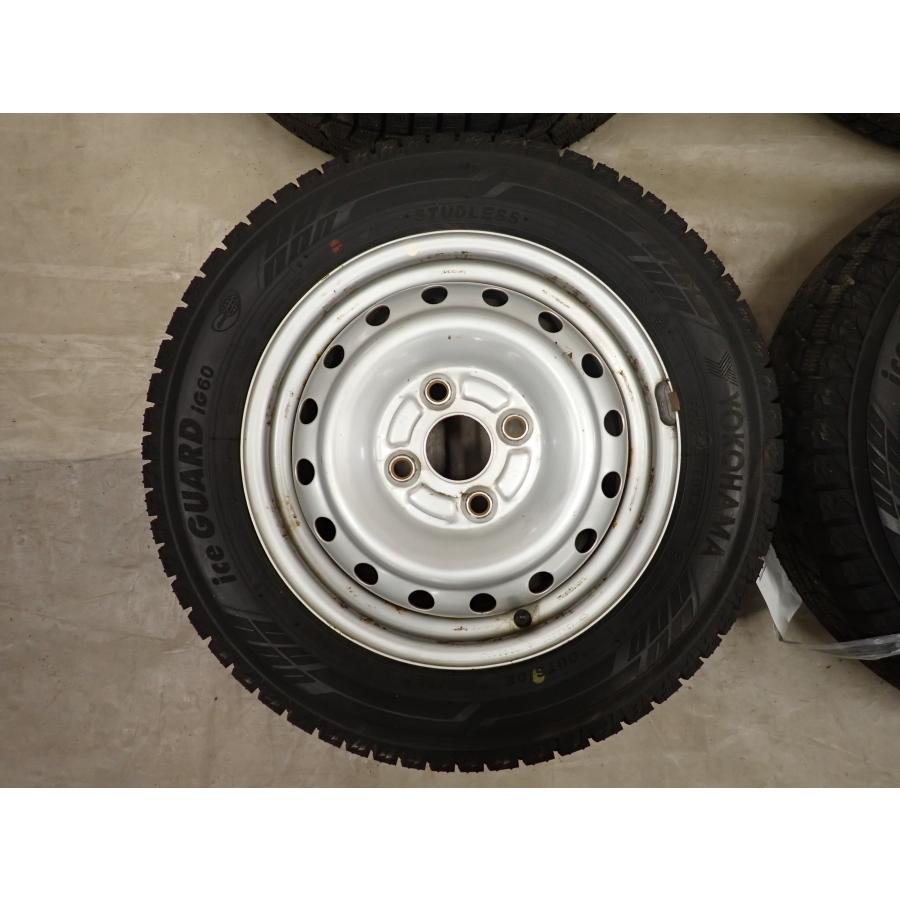 冬4本SET 会社宛 送料無料 155/65R13×4J 73Q ヨコハマ アイスガード IG60 2022年製 ダイハツ 純正 スチール ムーヴ タント ミラ NO,I3567の画像