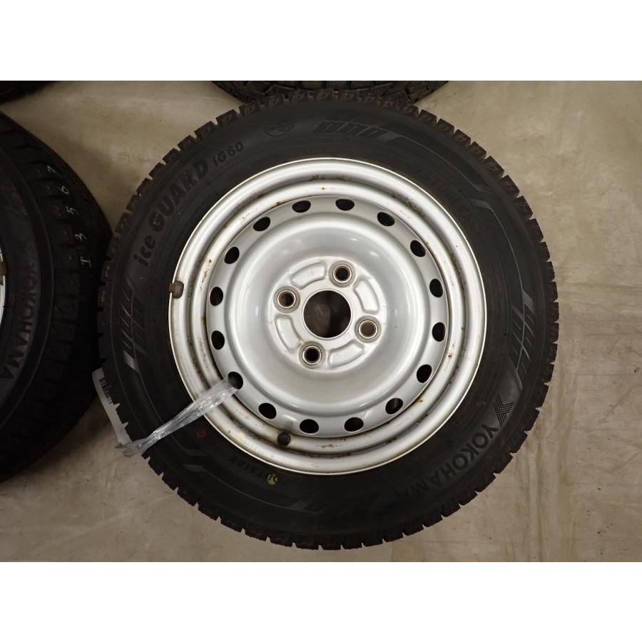 冬4本SET 会社宛 送料無料 155/65R13×4J 73Q ヨコハマ アイスガード IG60 2022年製 ダイハツ 純正 スチール ムーヴ タント ミラ NO,I3567の画像