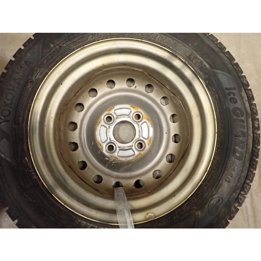 冬4本SET 会社宛 送料無料 155/65R13×4J 73Q ヨコハマ アイスガード IG60 2022年製 ダイハツ 純正 スチール ムーヴ タント ミラ NO,I3567の画像