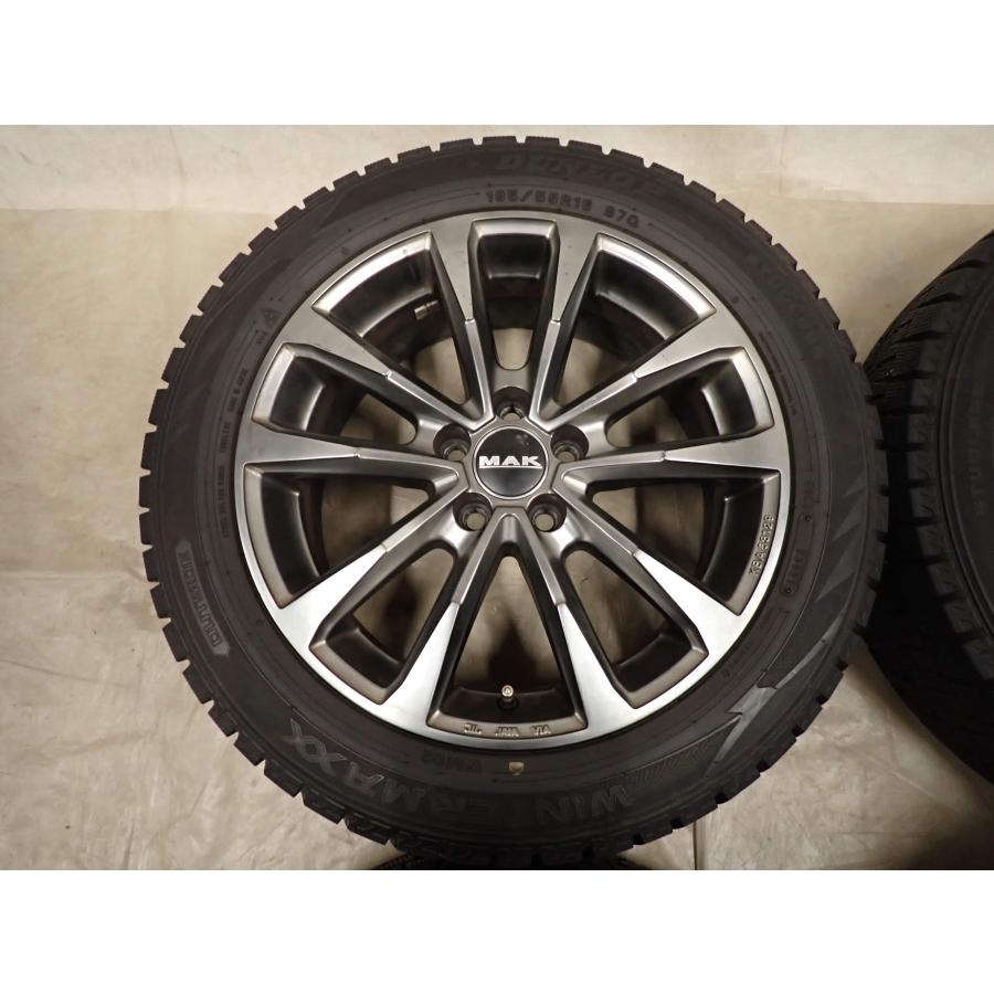 冬 4本SET 会社宛 送料無料 195/55R16×6.5J 87Q ダンロップ WINTER MAXX WM02 2021年製 MAK アルミ アウディ A1スポーツパック NO,I4166の画像