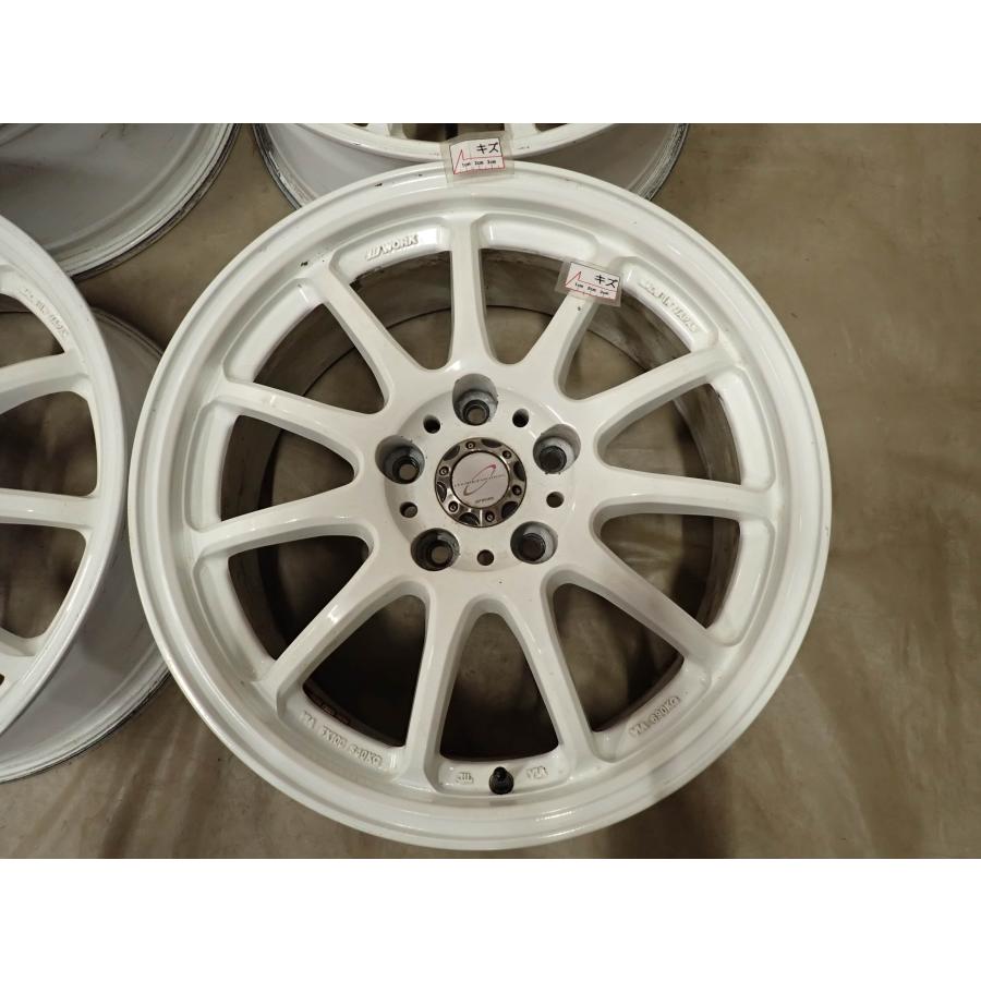 4本 会社宛送料無料 17×7J WORK エモーション 11R アルミ 5穴 PCD