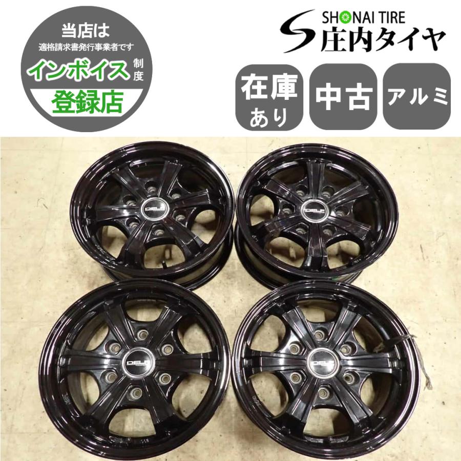4本 会社宛 送料無料 15×6J FLEX デルフ ゼロファイブ DF-05アルミ 6穴