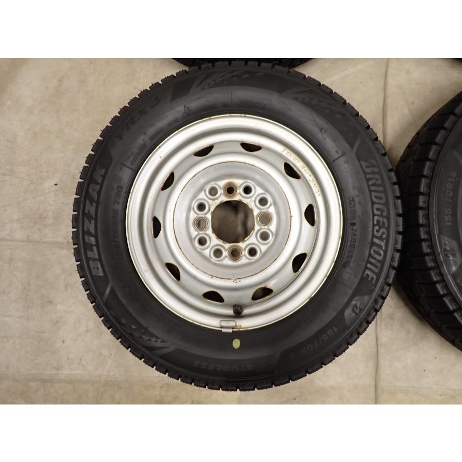 冬4本SET 会社宛 送料無料 155/70R12×4J 73Q ブリヂストン ブリザック