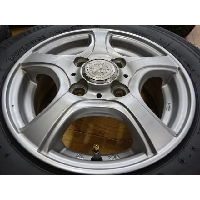 ブリヂストンK305 145 R12 LT タイヤホイール(KーLine)4個組 BRIDGESTONE（ブリヂストン） 軽トラック・軽バン用 145R12 6PR LT