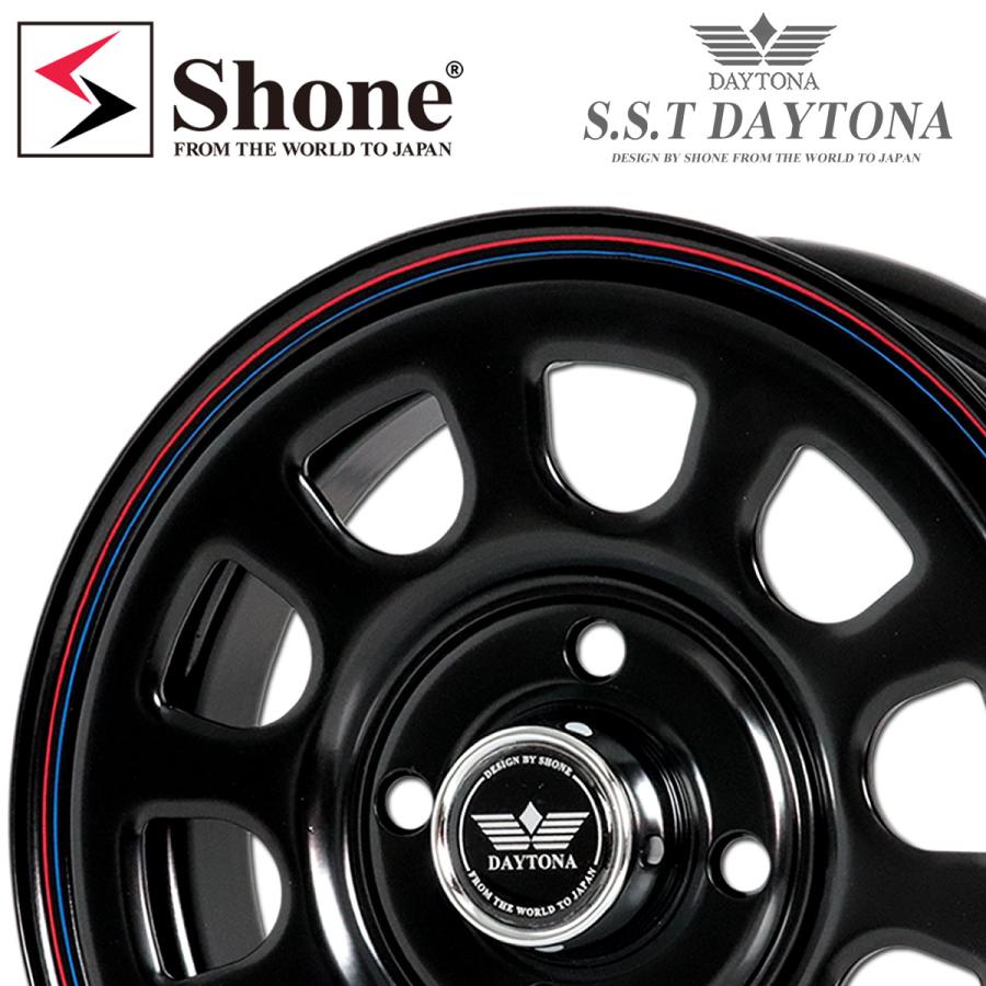 新品4本価格 会社宛 送料無料 12×4J 4穴 100mm +40 SHONE SST DAYTONA