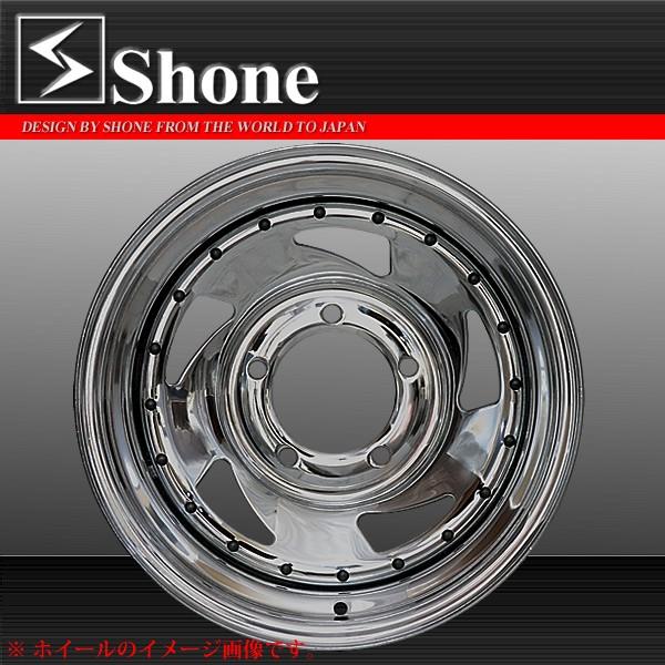 新品 クロームメッキ スチールホイール 15×7J オフセット-12 5穴 ハブ