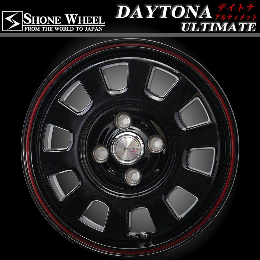 新品 4本価格 会社宛 送料無料 12×3.5J 4穴 ET+43 SHONE デイトナ