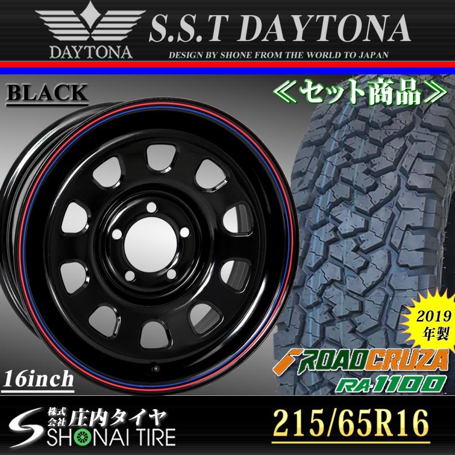 新品SUMMERタイヤ 215/65R16 ROADCRUZA製 RA1100 デイトナブラック 赤青ライン 16×7J 114.3mm/5穴 ...
