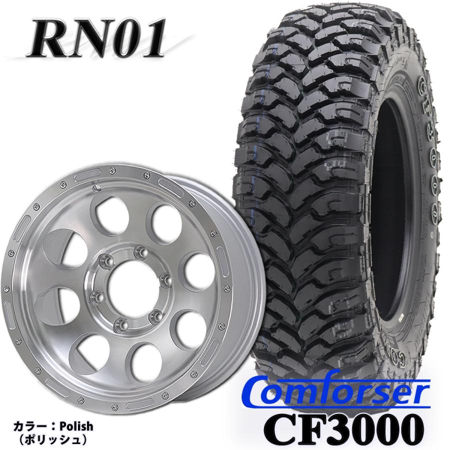 マッドタイヤ 285/75R16 Comforser製 CF3000 M/T SHONE OFF-ROAD RN01 