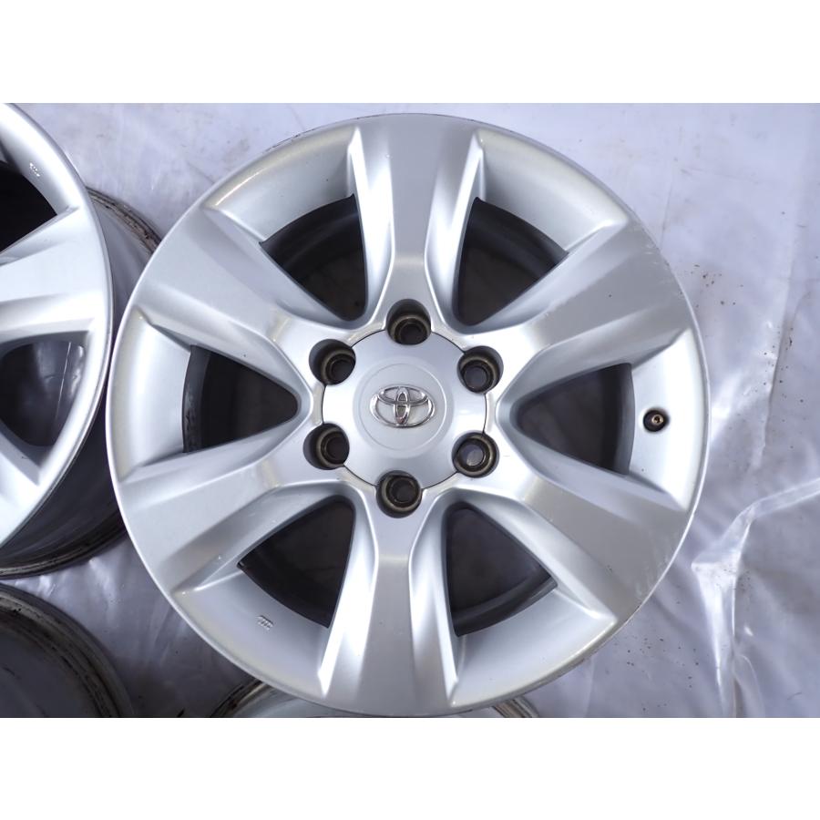 本SET 会社宛 送料無料 17×7.5J トヨタ 純正 アルミ 6穴 PCD 139.7mm +25 ハブ径106mm ハイラックス サーフ ランクル 150プラド NO,W0061の画像