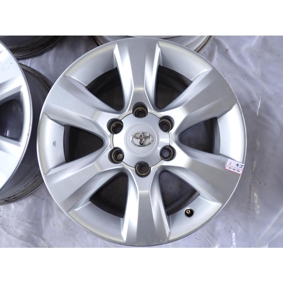 本SET 会社宛 送料無料 17×7.5J トヨタ 純正 アルミ 6穴 PCD 139.7mm +25 ハブ径106mm ハイラックス サーフ ランクル 150プラド NO,W0061の画像