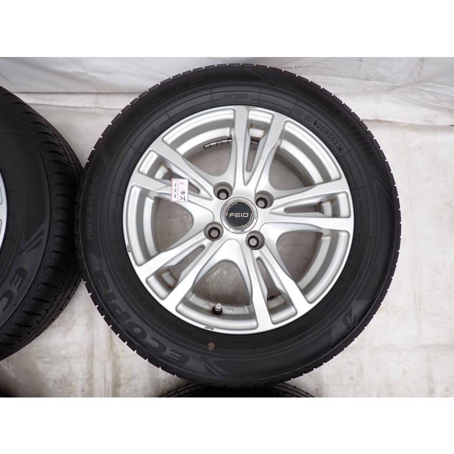 夏4本SET 会社宛 送料無料 175/65R14×5.5J 82S ブリヂストン ECOPIA NH200c 2022年製 アルミ ヴィッツ パッソ ノート キューブ NO,W1134の画像