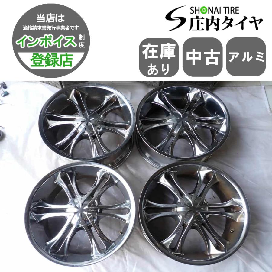 4本SET 会社宛 送料無料 22×9.5J MKW 24 メッキ アルミホイール 6穴