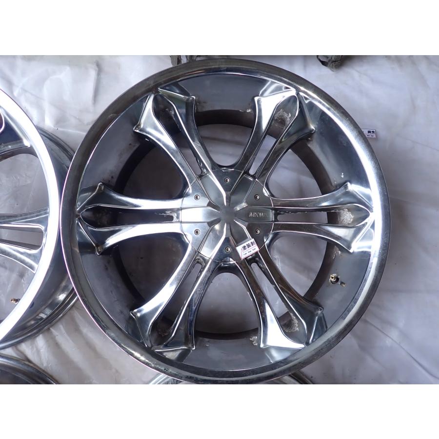 4本SET 会社宛 送料無料 22×9.5J MKW 24 メッキ アルミホイール 6穴