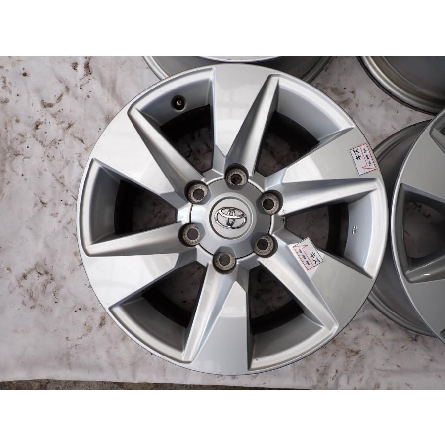 4本SET 会社宛 送料無料 17×7.5J トヨタ 150 ランドクルーザー プラド 純正 アルミ 6穴 PCD 139.7mm +25 ハブ径106mm ハイエース NO,W2023の画像