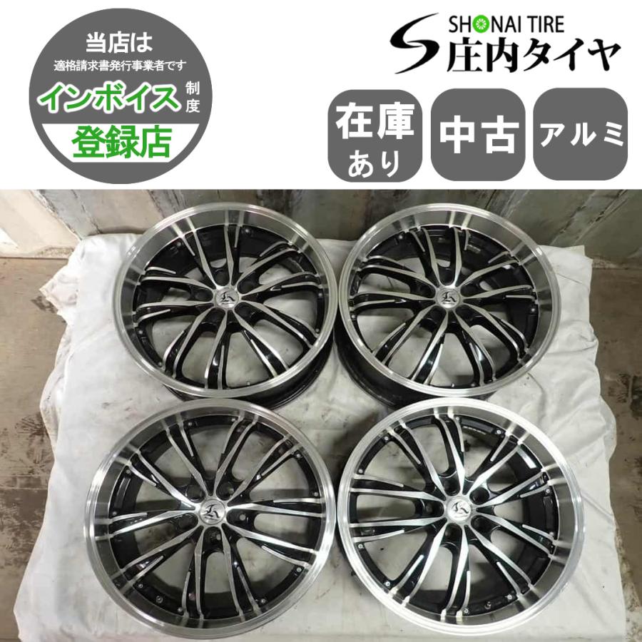 4本 会社宛 送料無料 19×8J デザイン アルミ 5穴 PCD 114.3mm +35 ハブ 
