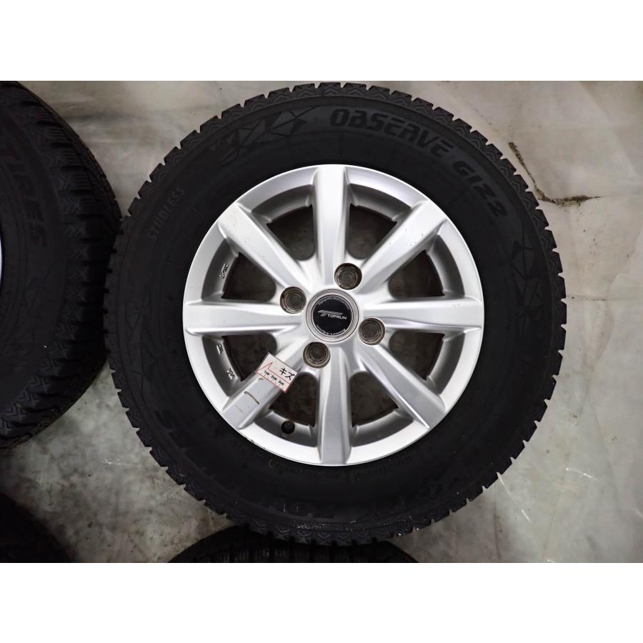 冬4本SET 会社宛 送料無料 155/80R13×4.5J 79Q トーヨー オブザーブ GIZ2 2021年製 アルミ パッソ ヴィッツ ブーン 店頭交換OK NO,W2406の画像