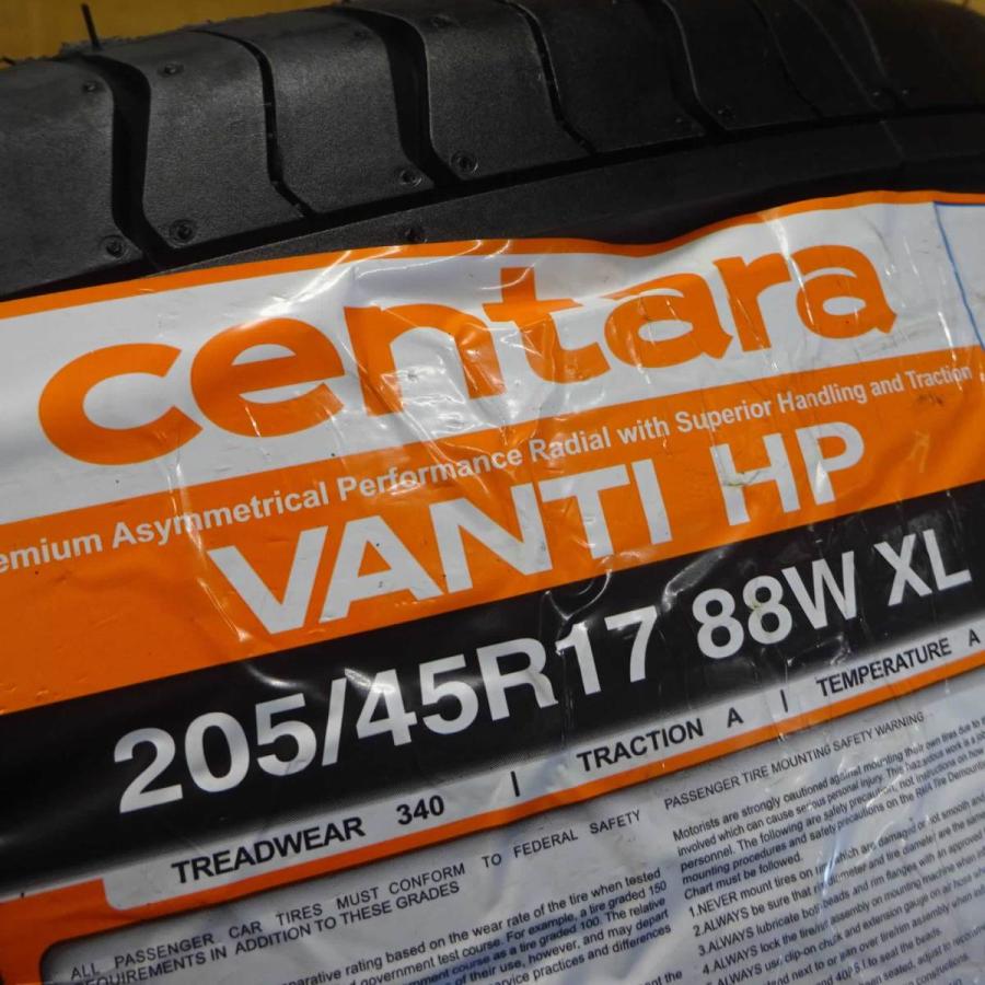 会社宛 送料無料 205/45R17 88W サマータイヤ 4本SET centara VANTI HP