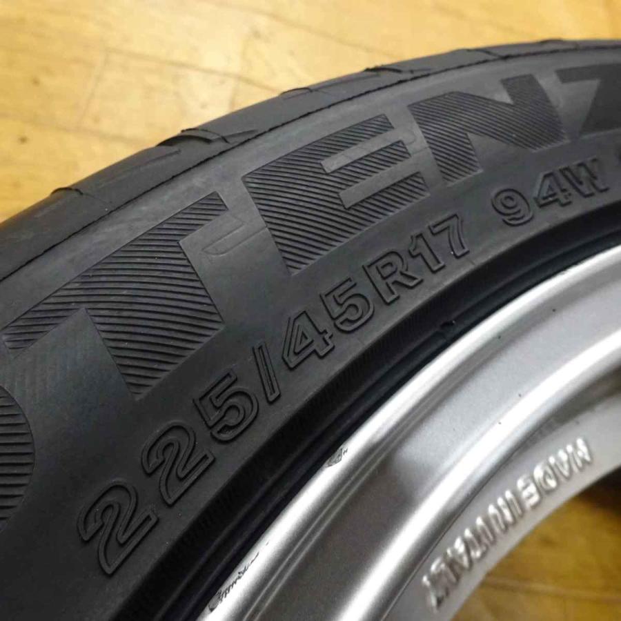 会社宛 送料無料 225/45R17×7.5J 94W サマータイヤ＆アルミ 4本SET