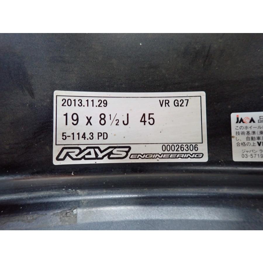 4本 会社宛 送料無料 19×8.5J RAYS レイズ ボルクレーシング VR G27 FORGED 鍛造アルミ 5穴 PCD 114.3 +45 GRヤリス FD シビック NO,Y0957の画像