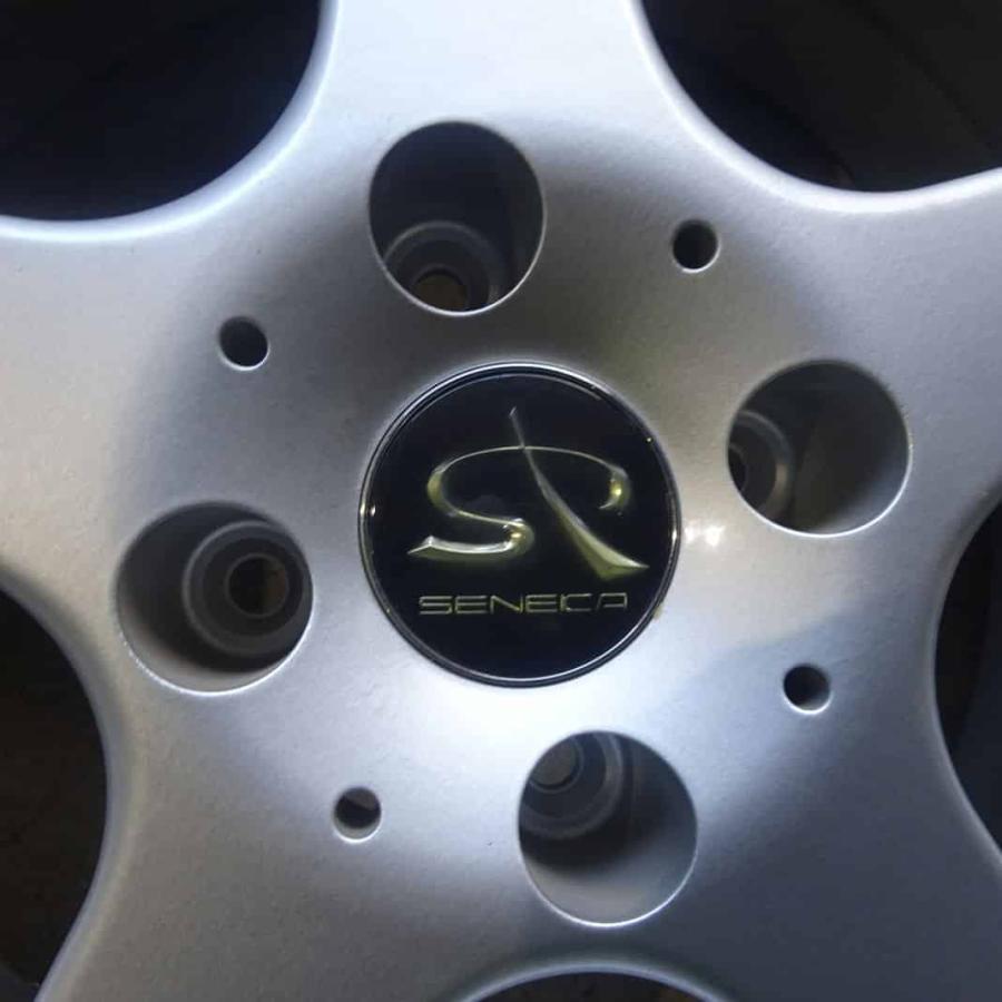 新品4本SET 会社宛 送料無料 17×7J SENECA 汎用 アルミ 4穴 PCD 114.3 