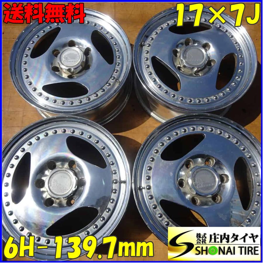 4本 会社宛 送料無料 17×7J フロントライン MOZZER ET-03 アルミ 6穴