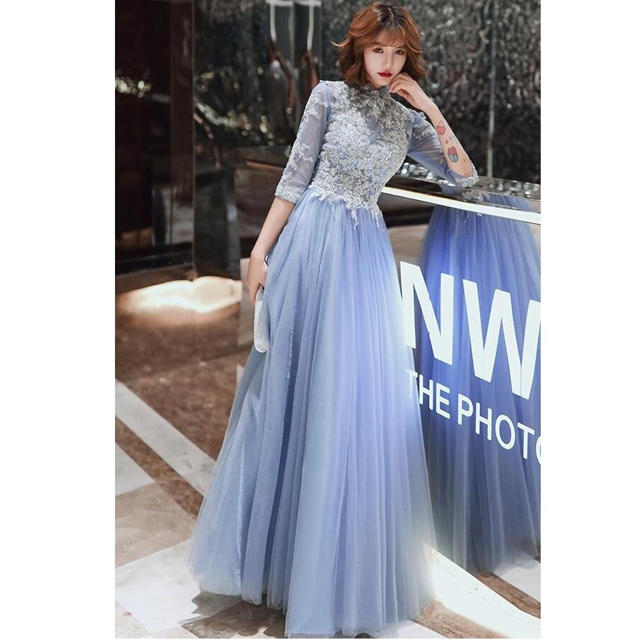 本物保証 パーティードレス 10代 成人式 卒業式 披露宴 二次会 食事会 お呼ばれ 上品 立ち襟 Aライン 袖あり ロングドレス 結婚式ワンピース 30代40代 代 ナイトドレス サイズ Xxl Pathwaysfl Org