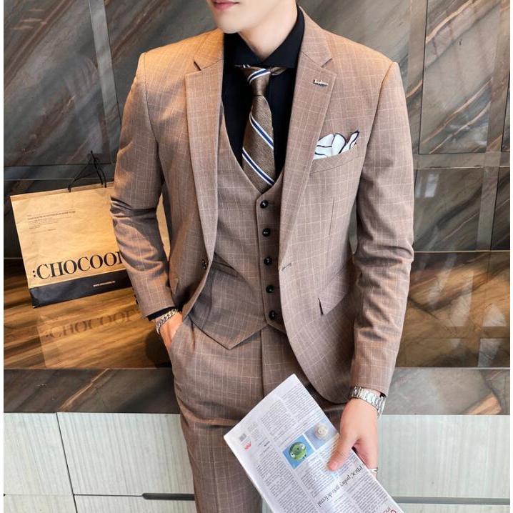 正規品 チェック柄 メンズスーツ 3点セットスーツ カッコイイ 1つボタンスーツ フォーマルスーツ 結婚式 二次会 成人式 卒業式 就職活 ビジネス スーツ 披露宴 最先端 Www Shandilyaz Com