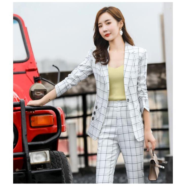 レディース スーツセット パンツセットチェック柄 代30代40代 事務服 フォーマル 細身シルエット 制服ol ビジネス 入学式 卒業式 通勤 国内正規総代理店アイテム