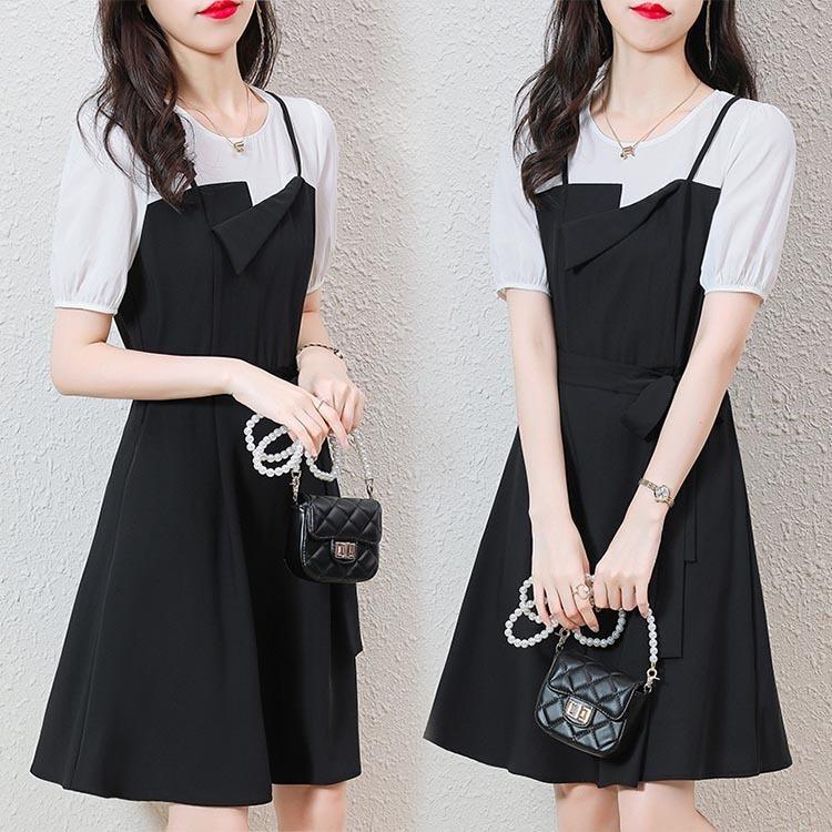 ワンピース レディース ワンピース 半袖 切り替え マキシワンピース 夏 ロングワンピース リボン Ol 通勤 韓国風ワンピース 春新作の