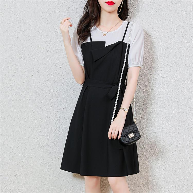 ワンピース レディース ワンピース 半袖 切り替え マキシワンピース 夏 ロングワンピース リボン Ol 通勤 韓国風ワンピース 春新作の