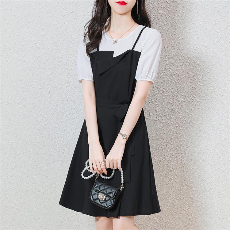 ワンピース レディース ワンピース 半袖 切り替え マキシワンピース 夏 ロングワンピース リボン Ol 通勤 韓国風ワンピース 春新作の