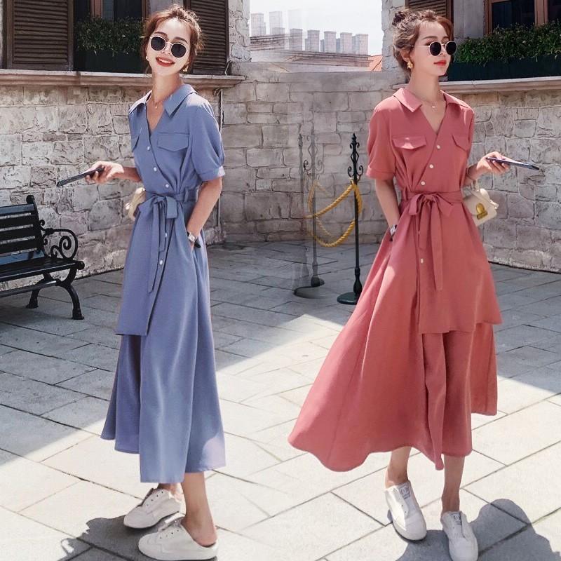 シャツワンピース レディース 40代 マキシワンピース 春夏 半袖ワンピース オシャレ 50代 体型カバー お出かけ カジュアル ロング丈スカート 大人可愛い30代 17人気の